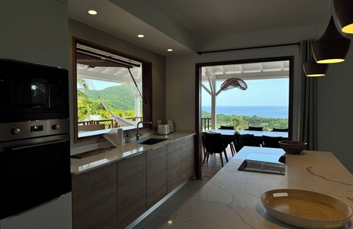 Deshaies Villa | Villa Ti Piou, vue mer Grande Anse de Deshaies