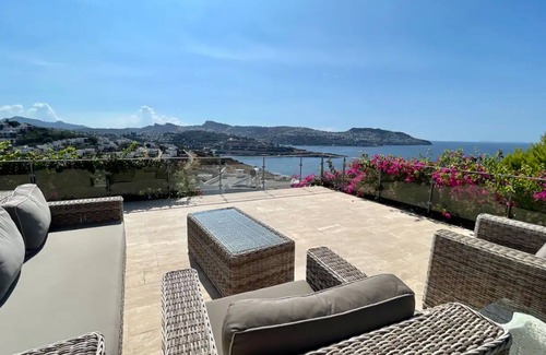 Gundogan Villa | Villa w Sea View Terrace 5 min to Beach in Bodrum