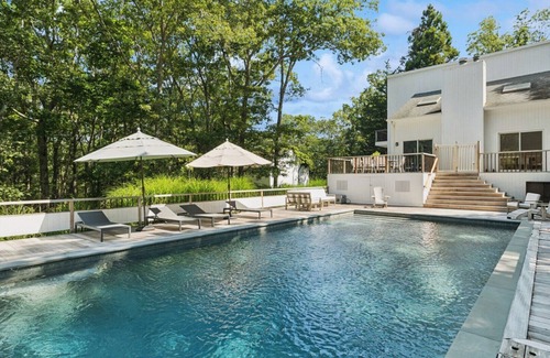 East Hampton House | Wainscott retreat w resort-style indoor-outdoor living, pool, total.