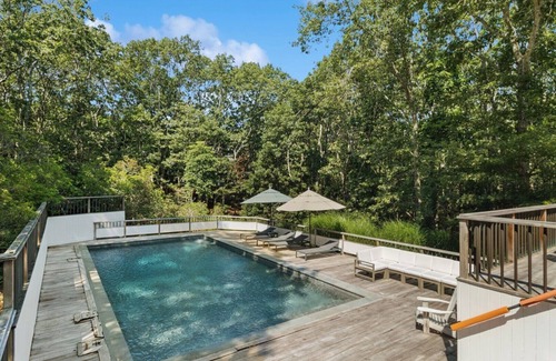 East Hampton House | Wainscott retreat w resort-style indoor-outdoor living, pool, total.