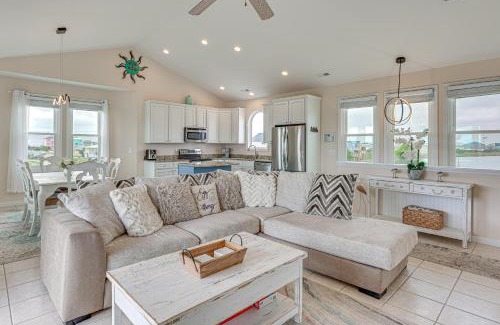 Surf City House | Walk to Surf City Beach Ocean-View Home with Decks!