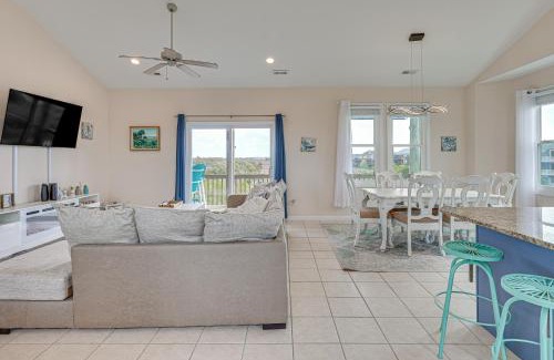 Surf City House | Walk to Surf City Beach Ocean-View Home with Decks!