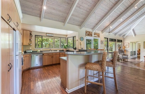 Princeville House | Walk to the beach in this lush, serene house with a private garden oasis