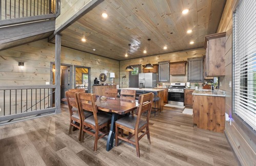 Sevierville Cabin | Wandering Moose- Indoor pool, Playground, Firepit, Game room, Playhouse