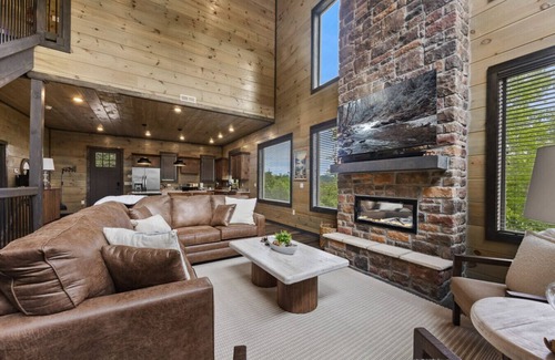 Sevierville Cabin | Wandering Moose- Indoor pool, Playground, Firepit, Game room, Playhouse