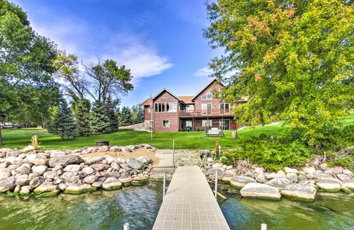 Ortonville House | Waterfront Big Stone Lake Home w/Dock & Views