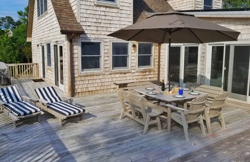 Colington House | ⭐️Waterfront⭐️Fenced Yard~Dogs ✔️~Dock~Kayak~Bikes~Sunset☀️Beach Chairs~Linens🐬