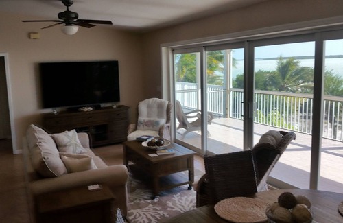 Bay Point House | Waterfront home with open water view, dock, hot tub, private beach, dog friendly