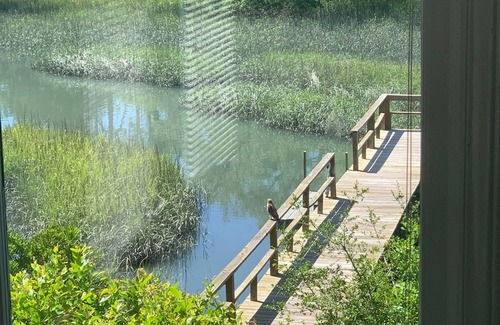 Wilmington House | Waterfront house. Pier, kayak, fishing, privacy, nature. Near beaches, boating.