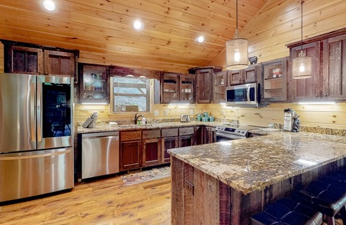 Tarheel House | Waterfront upgraded home with 2 fireplaces, firepit, large decks, hammock, & AC