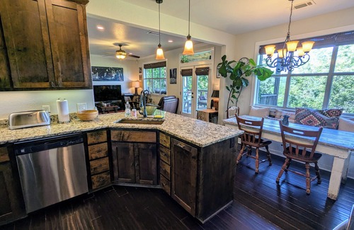 Leander House | Welcoming home overlooking lake with forested hill country views
