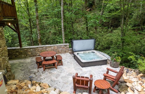 Tuckasegee Cabin | Whispering Forest - Luxury, Custom Mountain Cabin with a Private Waterfall and a Hot Tub!