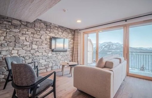La Rosiere Apartment | Wifi, 100m from ski slopes, 5th floor, view valley, swimming pool, sauna, hammam, tv, ski locker