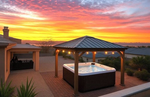 Lake Havasu City Villa | Wknd@Bernies Beautiful Sunset-Water Views, Prvt Heated Hot Tub, Large Game Room!