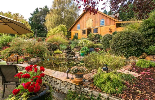 Central Saanich House | WolfShire - Courtyard - Beauty and Serenity in the Valley