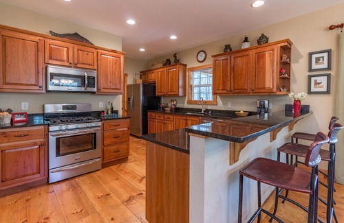 Sapphire House | Wooded Sapphire Valley location/Screened porch, Grilling deck, Firepit close in