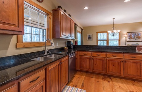 Sapphire House | Wooded Sapphire Valley location/Screened porch, Grilling deck, Firepit close in