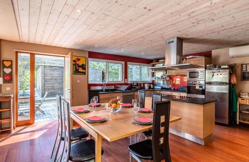 Seignosse House | Wooden villa with heated pool