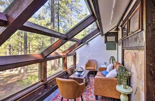 Kachina Village Cabin | Woodsy Flagstaff Hideaway w/Deck + Sunroom!
