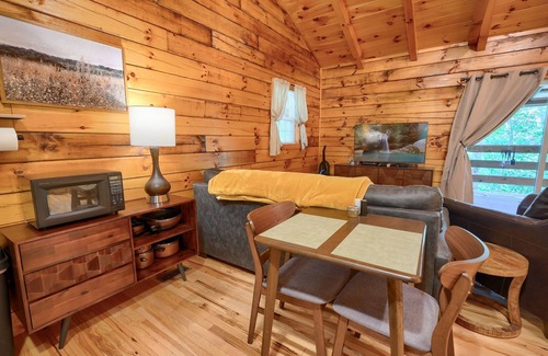 South Bloomingville Cabin | Yesteryear: Private + Handicap accessible couples cabin in Hocking with hot tub!