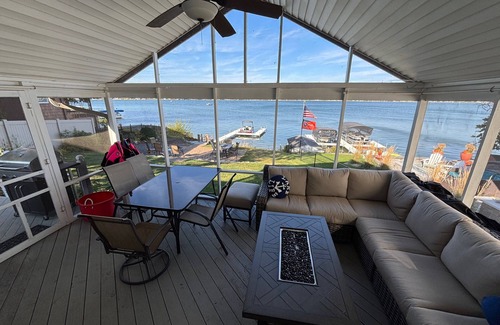 Edwardsburg House | Your Eagle Lake Escape: Dock, Deck, and Notre Dame Access.