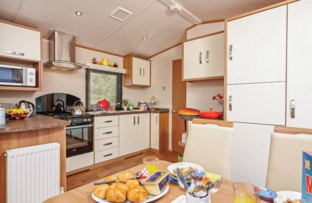 12ft-wide caravan with one double and two twin.