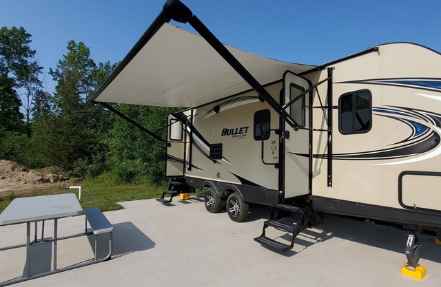 31' RV Travel Trailer Camper on site in South Haven Michigan