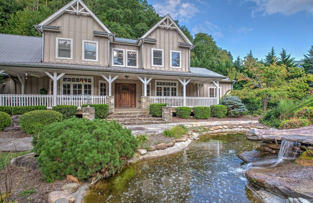 A Stunning Creekside Home, Breathtaking Waterfeatures to Enjoy from Every Window