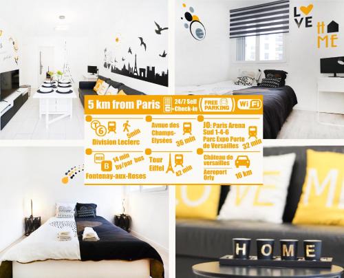 Apt3P-55m2-ParkingFree-5km from Paris