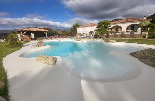 Balagne luxury villa with private lagoon pool, sea and mountain views