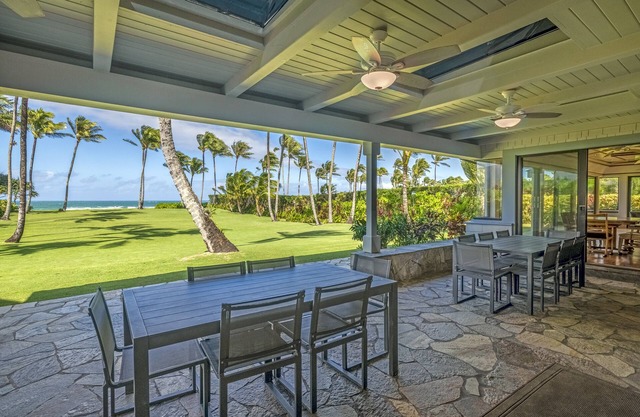 Beach Front. Dolphin House. Hanalei Bay, Kauai.