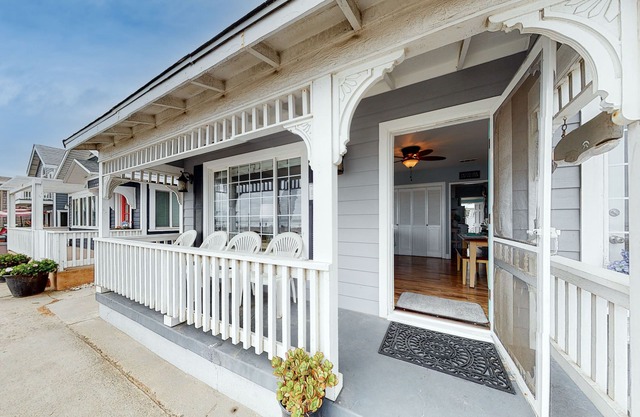 Beachfront beauty steps from the sand with views, vibes, and a private BBQ patio