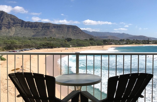 Beachfront Studio located on the 5th floor overlooking Makaha Beach.