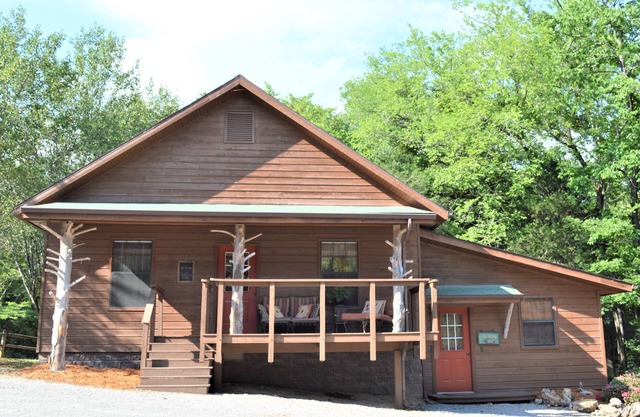 Beautiful River House that sits on the banks of the White River, with docks.