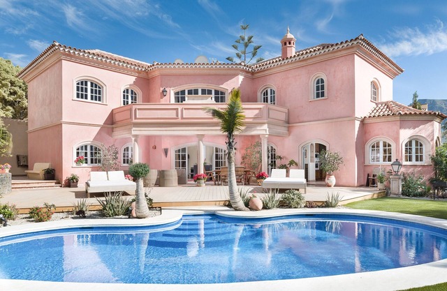 Beautiful villa with heated swimming pool and partial sea views