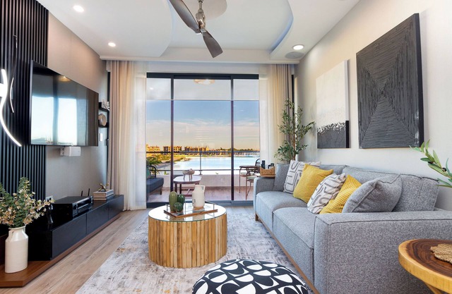 Centrally located Elegant, Modern Home Overlooking Crystal Lagoon