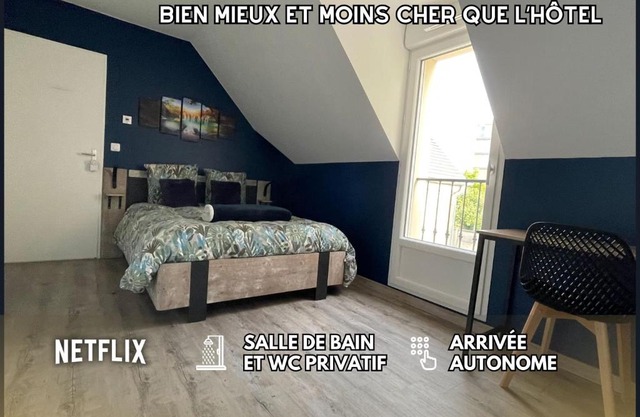 Chambre Escapade - SDB WC Privatif - Entrée autonome - Grande TV NETFLIX