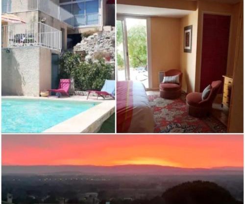 Chambre pour 2, au calme, proche du centre, avec un arrêt de bus au bas de la maison et climatisé