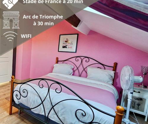 Chambre privée dans logement partagé, Pinky Elisabeth cozy Paris & Stade de France