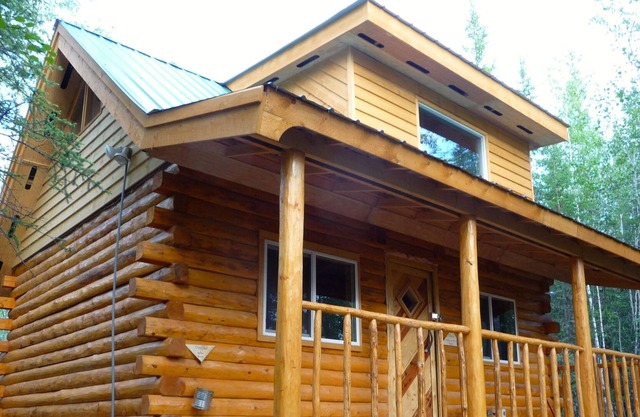 Charming forest cabin -sled dogs