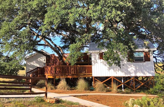 Charming Texas Tree House with Tranquil Views Ideal for Glamping near Austin