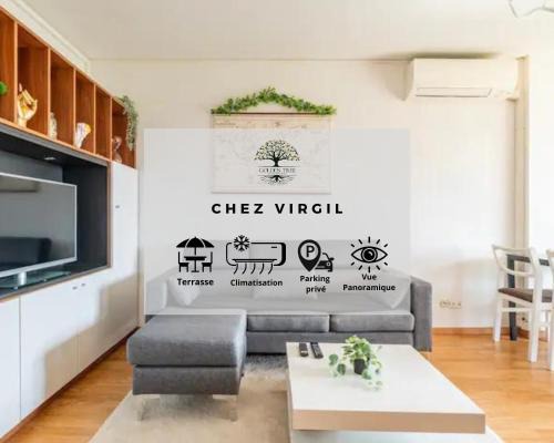 Chez Virgil - Terrasse vue dégagée, parking privé