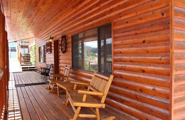 Come enjoy the view overlooking the Greer Meadow and Little Colorado River from this deck