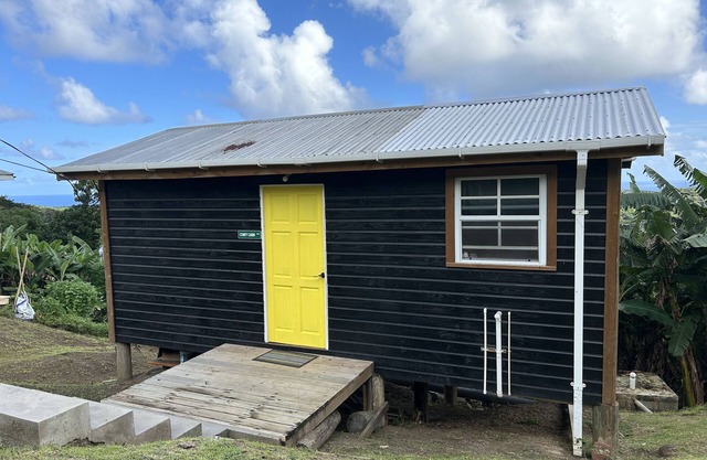 ComfyCabin is rustic with modern amenities, has deck with great view. Peaceful.