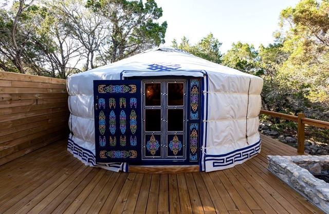 Cozy Couples Yurt with Hot Tub in Dripping Springs, Texas