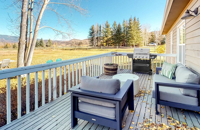 Cozy Snowmass Home w/ Acre Yard, Wood Stove, Deck, Gas Grill, & Mountain Views