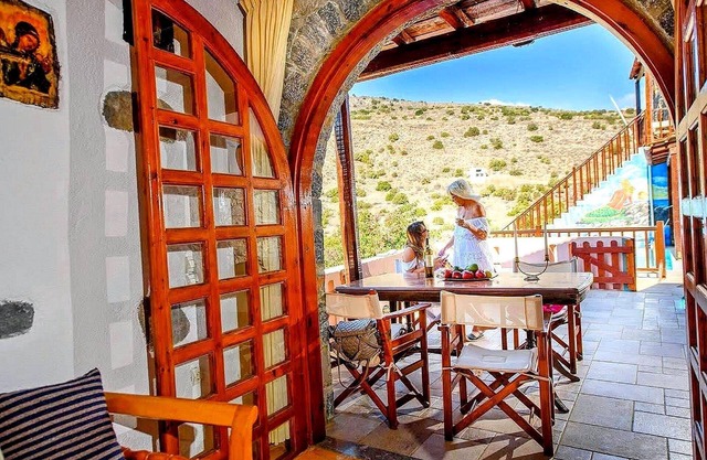 Cretan Stone Home with a communal swimming pool