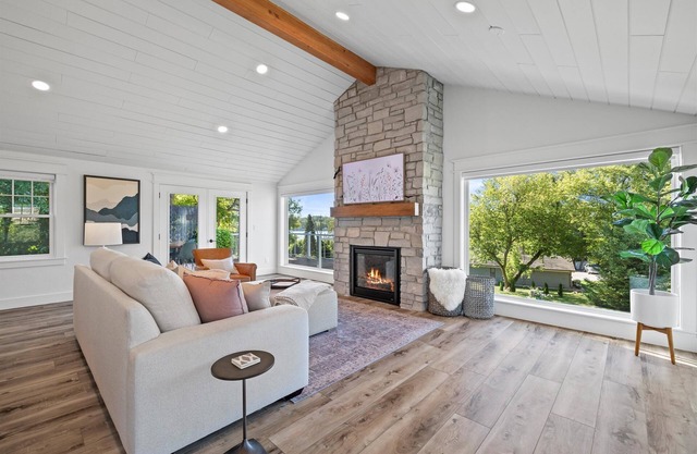 Custom Lake View Home Modern Touches Throughout & Cozy Fireplace 🍂 🍁