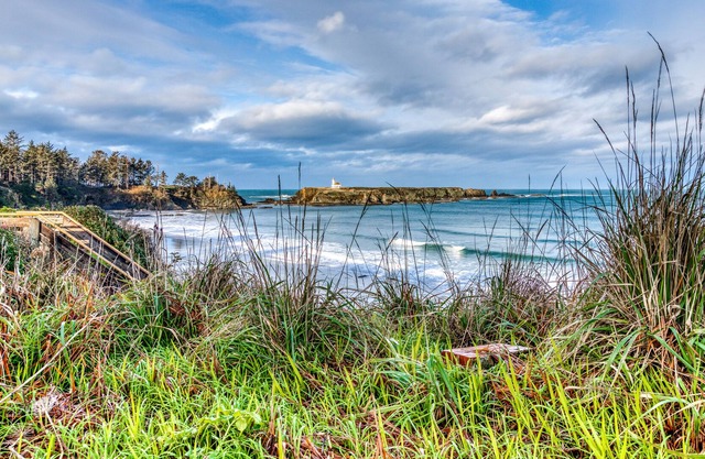 Dog-friendly, oceanfront home with patio plus lighthouse & ocean views