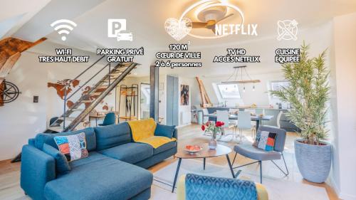 Elegant 120m2-Face cathedrale-6 pers-free Parking